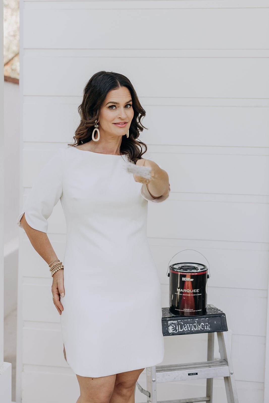 Marina Accardo considering paint selections